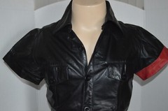 Rare Mens Vintage Tom of Finland Short Sleeved Leather Shirt Size S
