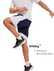 OYGSieg 6 Pack Mens Mesh Athletic Basketball Shorts Gym XX-Large, Seta