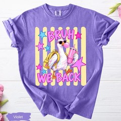 Funny Goose Bruh We Back Shirt Retro Preppy Back To School Student Graphic Tee