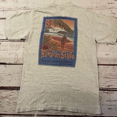Vintage 90s Surfin Hawaiian Style Oahu North Shore Size Medium Made In USA