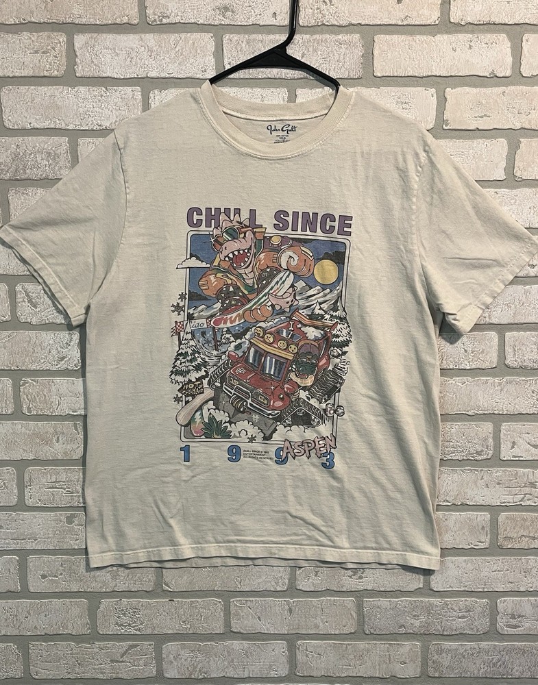 Vintage John Galt Aspen Switzerland Chill Since 1993 Single Stitch Tee OSFA