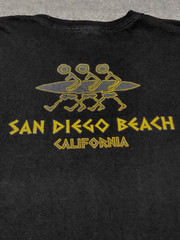 San Diego Beach California Black Surf Board Shirt Shaka 2XL Cotton 2 Sided