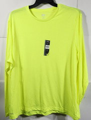 Men’s T-Shirt Size 3XL Neon Yellow Long Sleeve Athletic Works Moisture Wicking