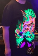 Legendary Super Saiyan Green Broly Colorful Neon glow T-shirt 100% Cotton