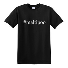 #maltipoo Funny Hashtag T-Shirt Maltipoo Dog Pet Puppy Black Cotton Tee Shirt