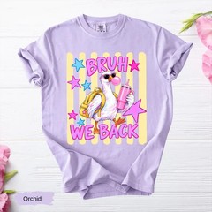 Funny Goose Bruh We Back Shirt Retro Preppy Back To School Student Graphic Tee