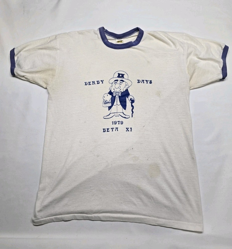 Vintage 1970s Sigma Chi Derby Days Russell Athletic 1979 Ringer Style Tshirt