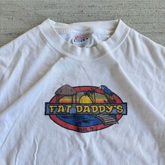 Vintage 90s Fat Daddy’s White Graphic Tee Size Large