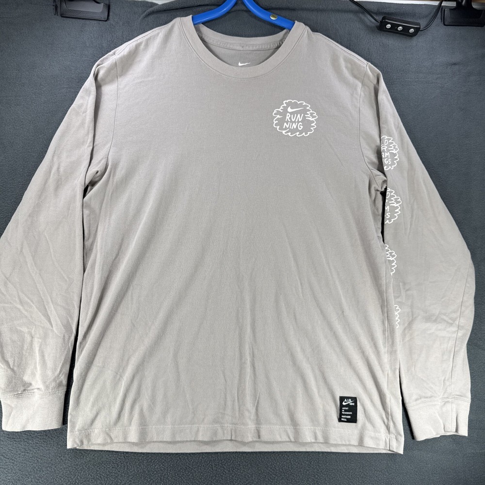 Nike Dri Fit Cold Air Warm Lungs Nathan Bell AIR Long Sleeve Size Large Tan