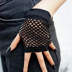 Fishnet Gloves Short Nylon Mesh Fingerless 80s Costume Wedding Party