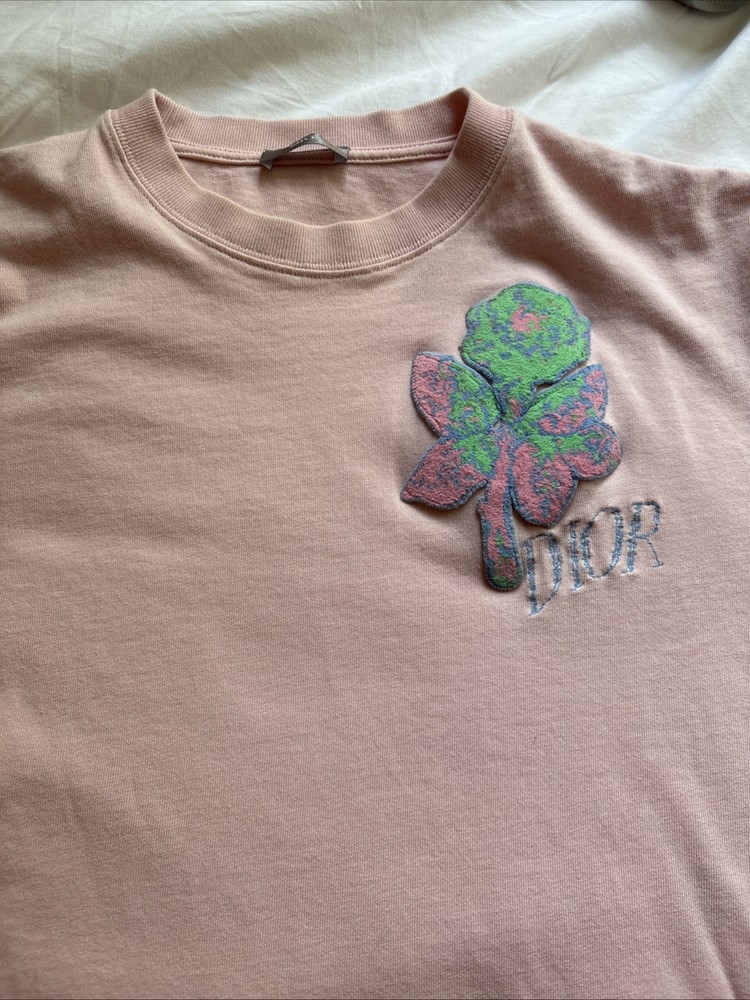 Dior X Alex Foxton Rose Embroidered T-Shirt (L) 100% Cottton