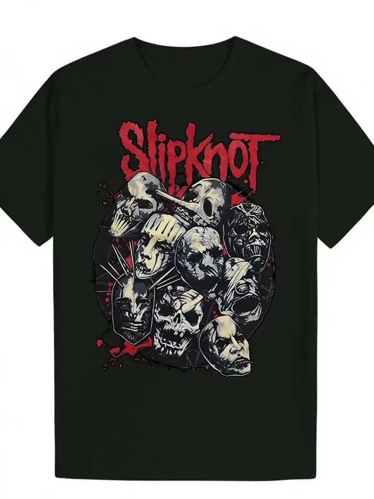 Vintage 90s Nu Metal Band T-Shirt Retro Horror Creepy Masks Graphic Tee