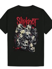 Vintage 90s Nu Metal Band T-Shirt Retro Horror Creepy Masks Graphic Tee