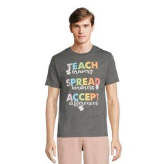 Men Autism Awareness T-shirt Teach Bravery Spread Kindness Accept Differences Sm