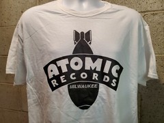 New! ATOMIC RECORDS Milwaukee BOMB LOGO Authentic T-Shirt S-M-L-XL-XXL-XXXL
