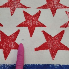 Vintage 80s American Flag Stars AOP Shirt Large 22×27 Crop