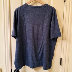 Grayers Men’s XXL Linen Cotton Blend Pocket Tee Shirt Blue Marled Heather Palm
