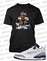 King J Sitting on Sneaker Boxes Big & Tall Graphic Tee to Match Obsidian Spizike