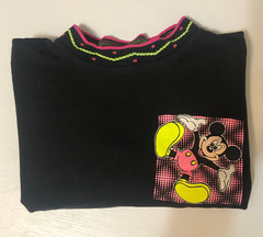 Vintage 80s Disney Wear Mickey Mouse Single-Stitch Shirt XL Ribbed Knit Collar