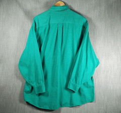 Tommy Hilfiger Mens 16 1/2 32-33 Solid Green Casual Button Up Long Sleeve Shirt