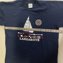 Vintage 90s Single Stitch Lanzarote T-Shirt Men’s Size XL Blue Screen Stars Tee