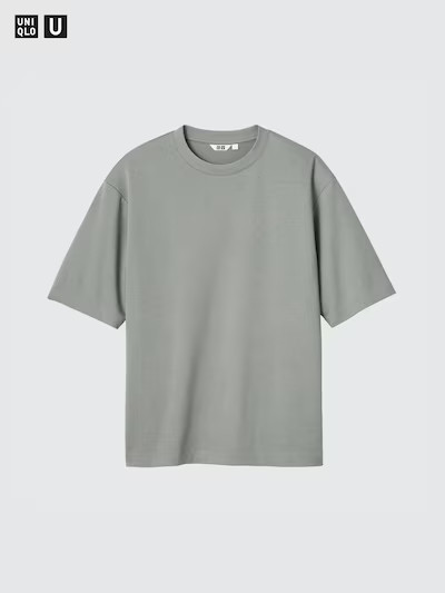 Uniqlo U AIRism Cotton Oversized T-Shirt Green Medium