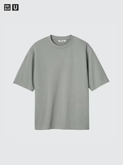 Uniqlo U AIRism Cotton Oversized T-Shirt Green Medium