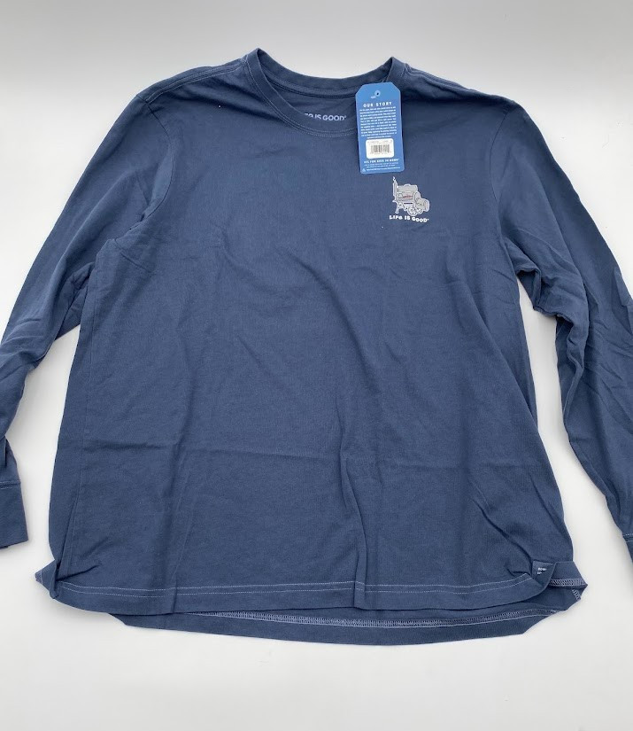 Smoke Show Life is Good Crusher Blue Mens Shirt Long Sleeve XL Size
