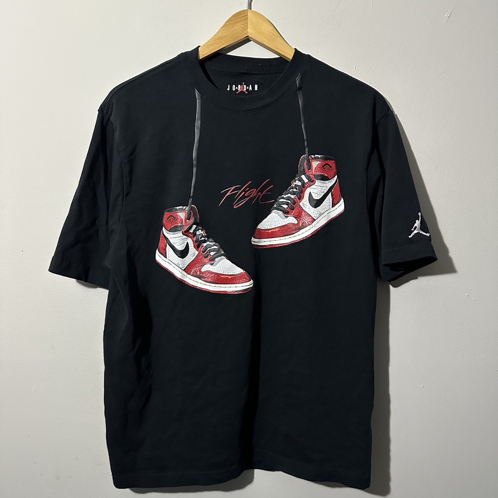 Nike Air Jordan Retro 1 Lost And Found T Shirt Mens Size Medium Black
