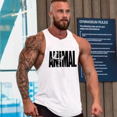 Men’s Gym Workout Printed “ANIMAL” Tank Top VEST Fitness Bodybuilding Stringer