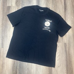 True Religion T-Shirt World Tour Black Graphic Short Sleeve | Mens Size Large