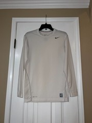 Nike Pro Combat Dri-Fit Men’s Size XL White Compression Training Gym Long Sleeve