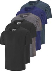 5 Pack Men’s Dry Fit T Shirts -Athletic Running Gym Workout Tees – Expert Choice