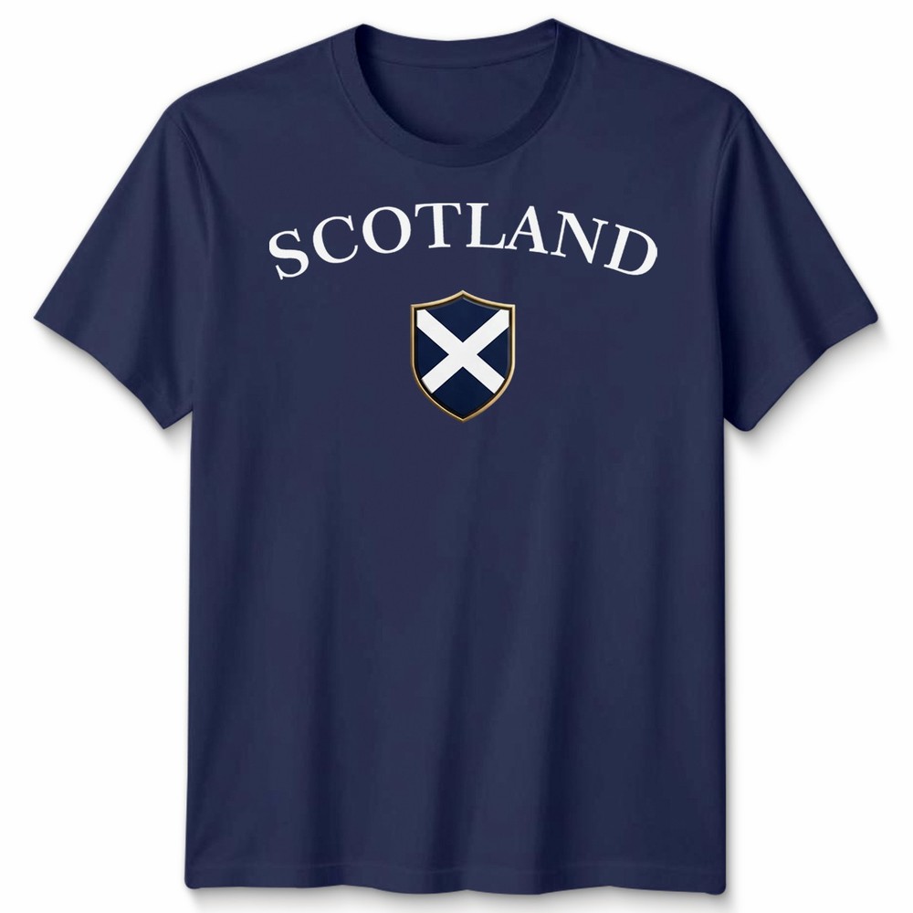 Scotland Flag And Name Unisex T Shirt National Flag Scottish Design Football Top