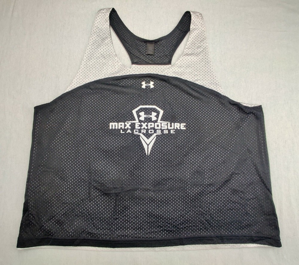 Under Armour Unisex S Max Exposure Lacrosse #34 BlackWhite Mesh Jersey Tank Top