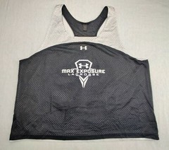 Under Armour Unisex S Max Exposure Lacrosse #34 BlackWhite Mesh Jersey Tank Top