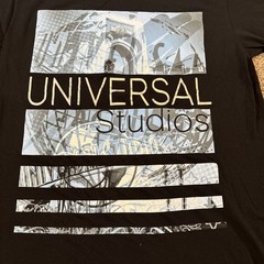 Universal Studios Shirt Large L Black Logo Print Short Sleeve Cotton Soft