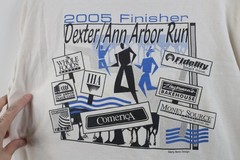 Vintage Y2K Mens Large 2005 Dexter Ann Arbor Run Short Sleeve T-Shirt White