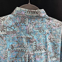 Body Objects Shirt Geometric Pattern Blue Size XL