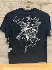 😇🔥 Los Angeles Angel Cherub Cupid Rose Chain Graphic T-Shirt Men’s Black 😇🔥