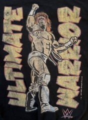 WWE WWF Ultimate Warrior Black Wrestling T-Shirt, Size Medium Legend￼