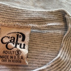 Vintage 90s Single Stitch T-Shirt Mens Small Gray Striped Grayton Beach USA Made