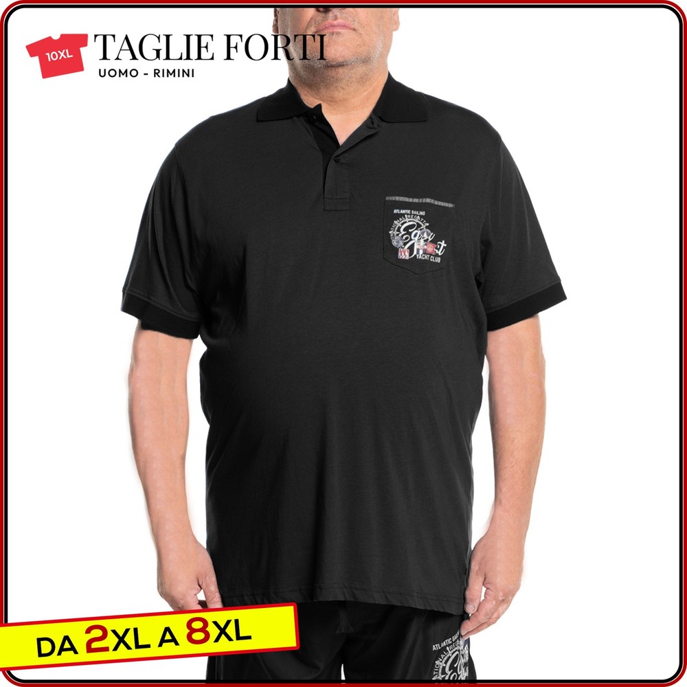 men’s short sleeve cotton polo shirt with collar PLUS SIZES from 2xl to 10xl