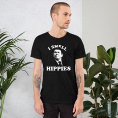 RONALD REAGAN I SMELL HIPPIES Republican Politics Funny Unisex T-Shirt