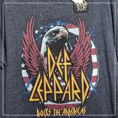 Chaser Shirt Men 2XL Blue Casual Weekend Graphic Def Leppard Rock Band Tee
