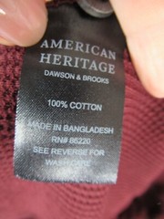 NEW Dawson & Brooks Thermal Henley Shirt Men Medium Burgundy American Heritage