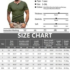 Men’s Short Sleeve Henley Shirt Slim Fit Casual Button Neck T-Shirt