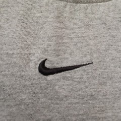 Vintage Nike T Shirt Mens Large Gray Embroidered Center Swoosh Long Sleeve Y2K