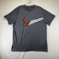 Nike Shirt Mens XL Gray Short Sleeve Wild Nike Swoosh Logo Sports Super Thin