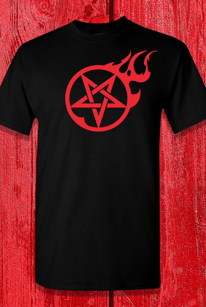 FLAMING PENTAGRAM Unisex T-Shirt Multi Colors S-XL FREE S&H! Kyle Millar art